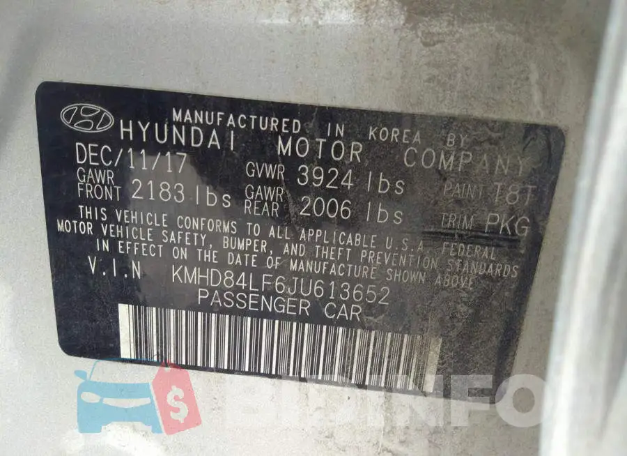 KMHD84LF6JU613652 Photo# 9