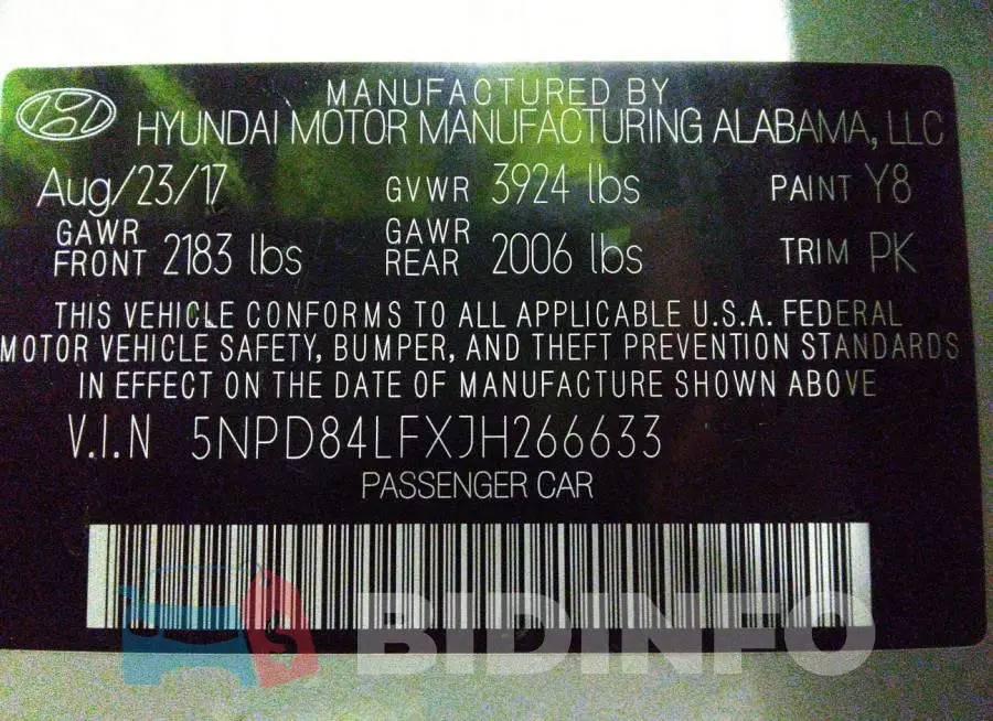 5NPD84LFXJH266633 Photo# 9