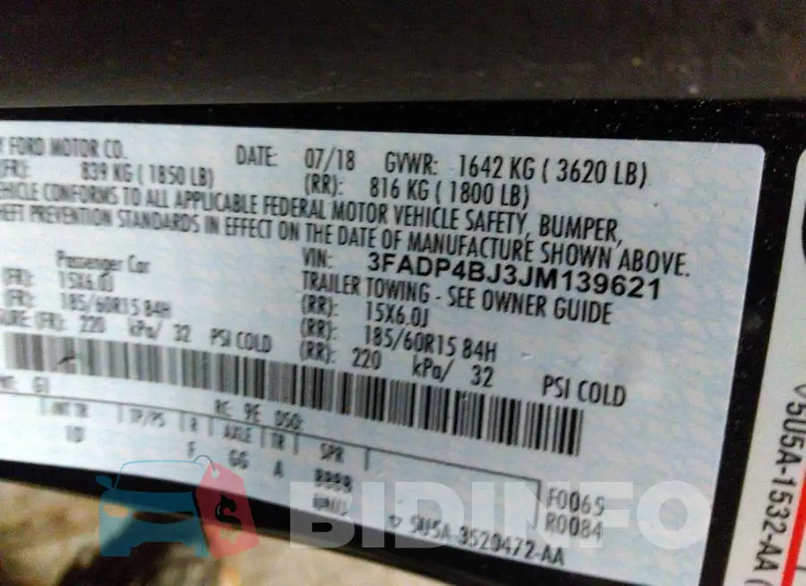 3FADP4BJ3JM139621 Photo# 9