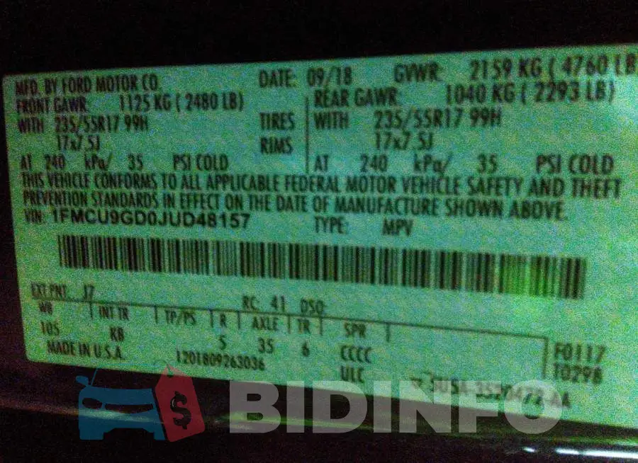 1FMCU9GD0JUD48157 Photo# 9