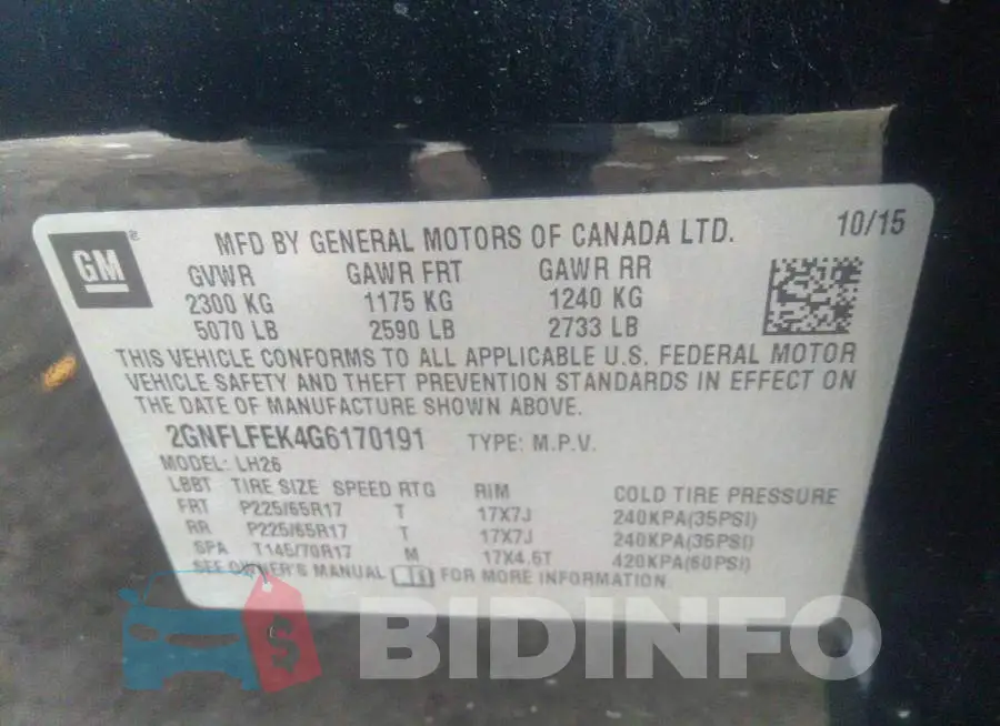 2GNFLFEK4G6170191 Photo# 9