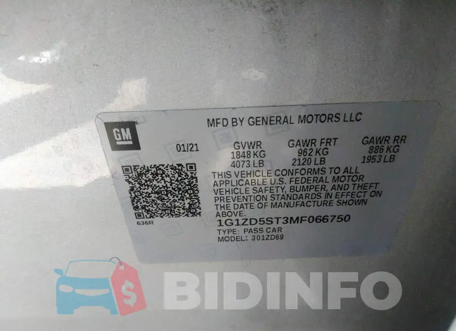 1G1ZD5ST3MF066750 Photo# 9