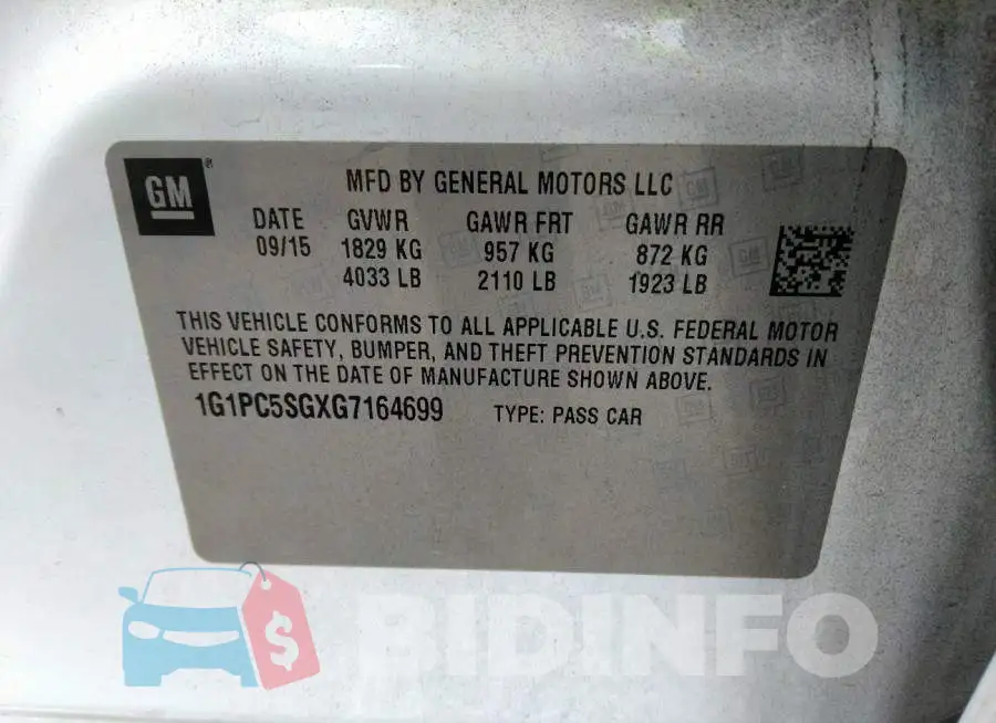 1G1PC5SGXG7164699 Photo# 9