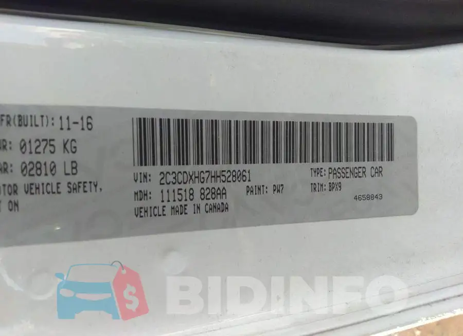 2C3CDXHG7HH528061 Photo# 9