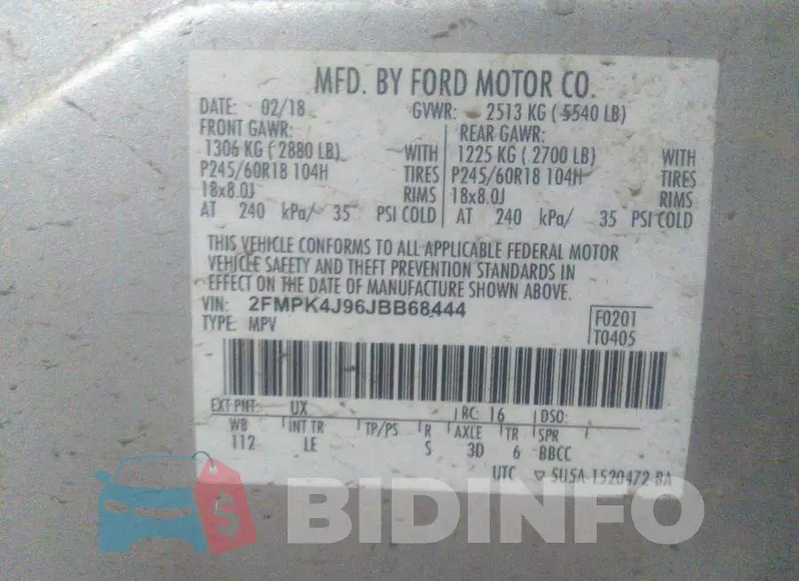 2FMPK4J96JBB68444 Photo# 9