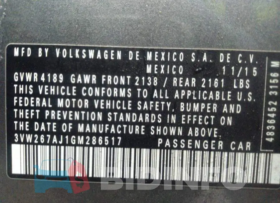 3VW267AJ1GM286517 Photo# 9