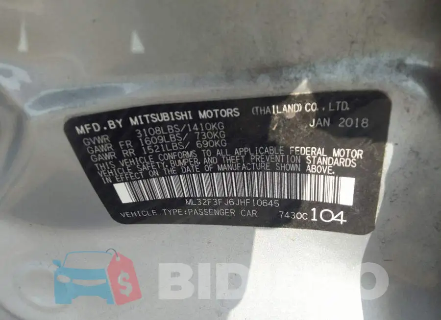 ML32F3FJ6JHF10645 Photo# 9