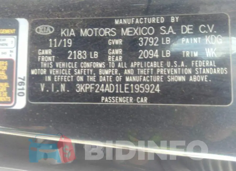 3KPF24AD1LE195924 Photo# 9