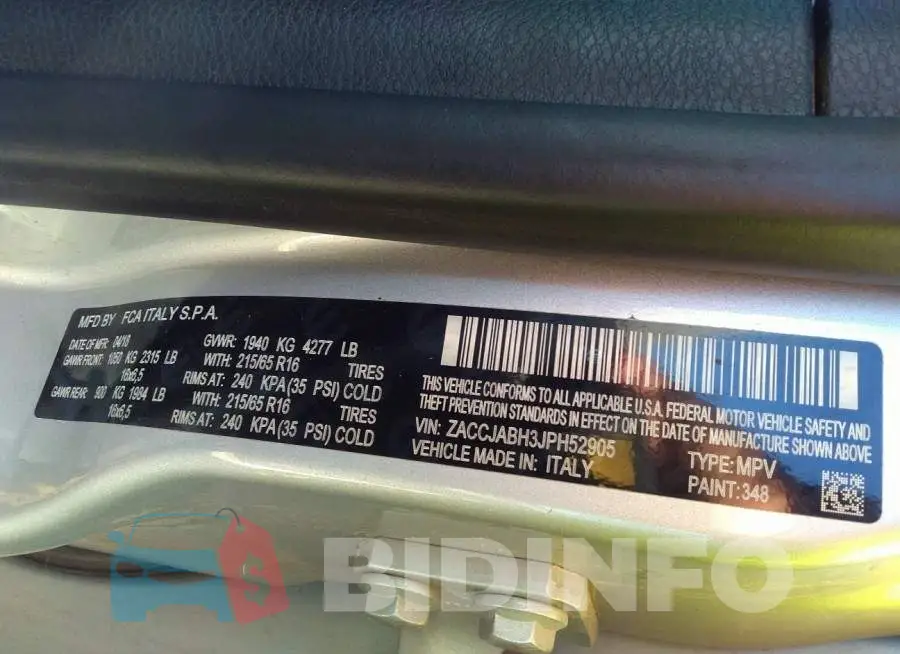 ZACCJABH3JPH52905 Photo# 9