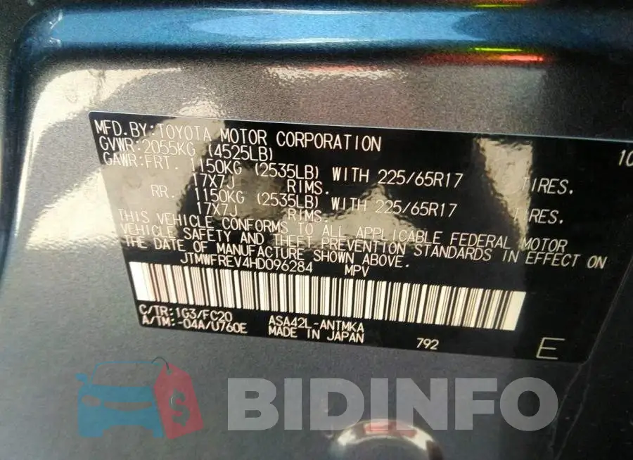 JTMWFREV4HD096284 Photo# 9