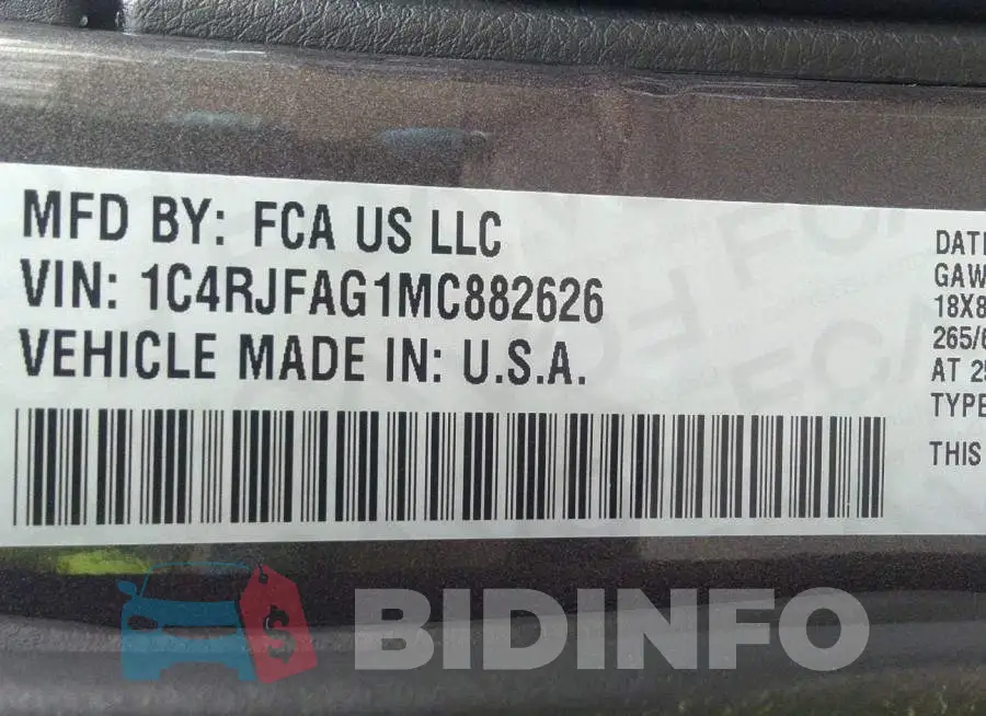 1C4RJFAG1MC882626 Photo# 9