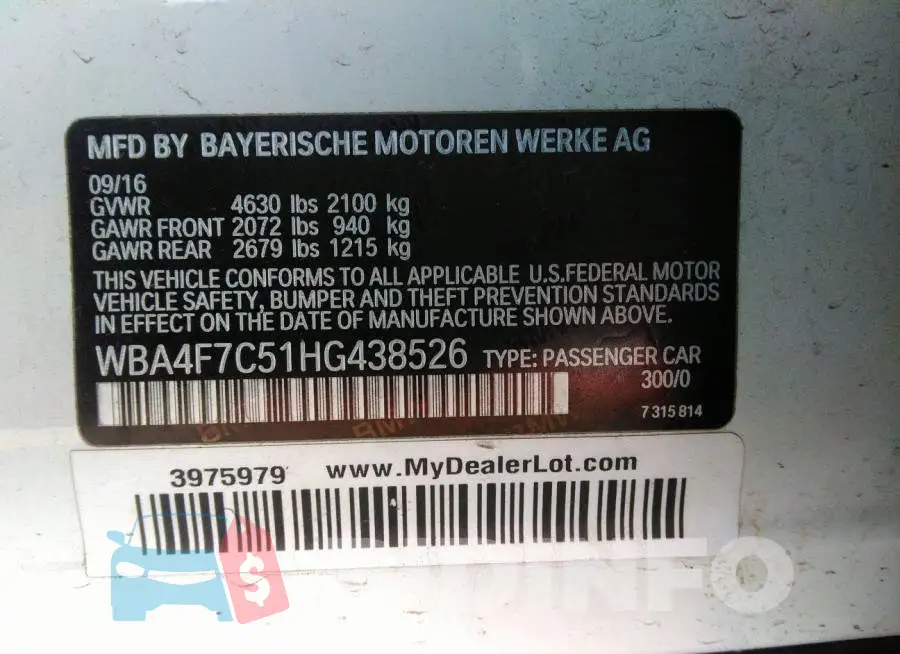 WBA4F7C51HG438526 Photo# 9