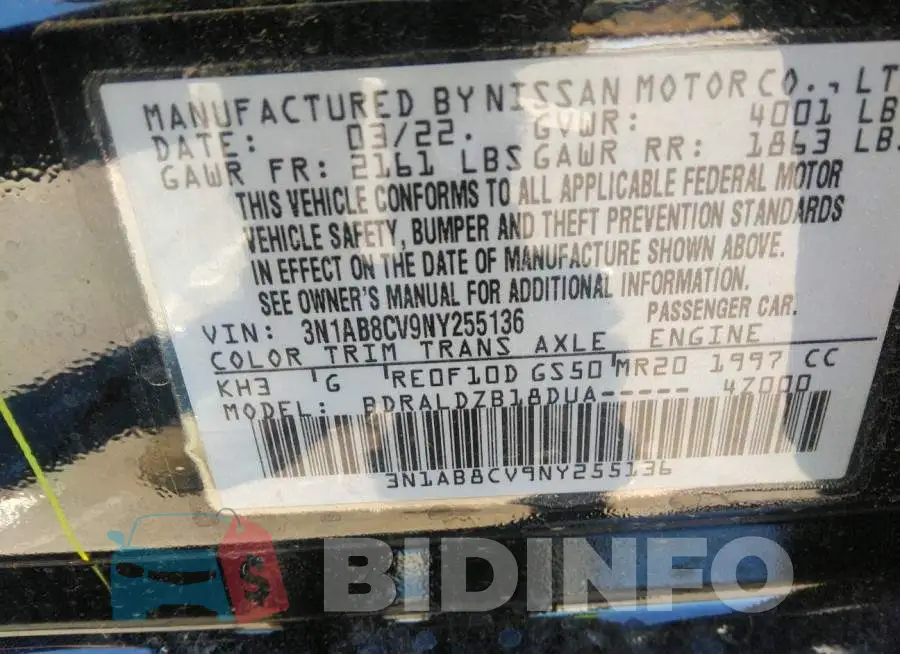 3N1AB8CV9NY255136 Photo# 9