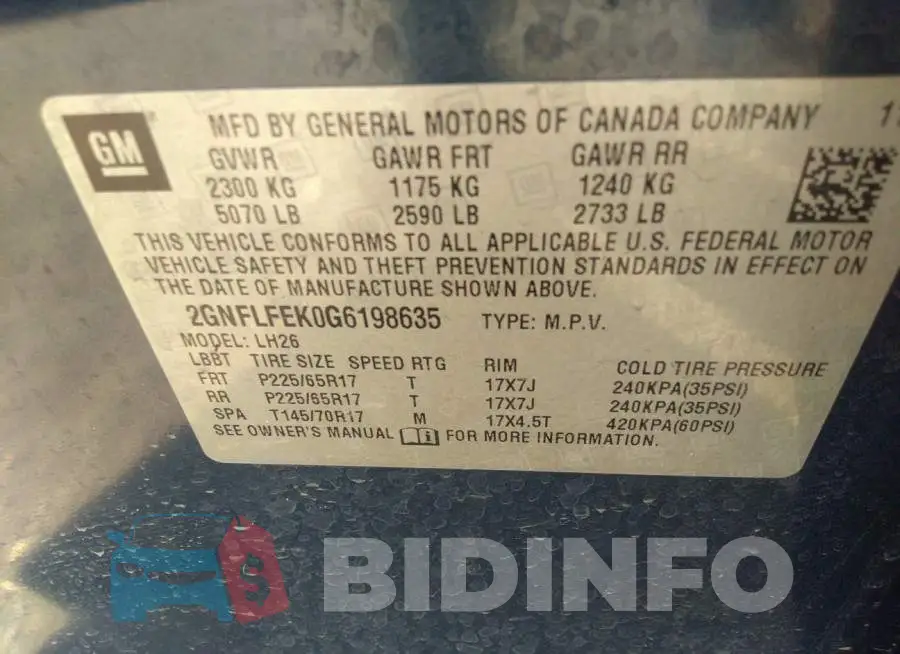 2GNFLFEK0G6198635 Photo# 9