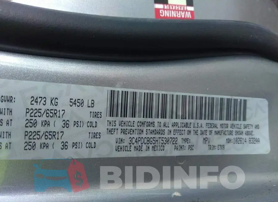 3C4PDCBG5HT530722 Photo# 9