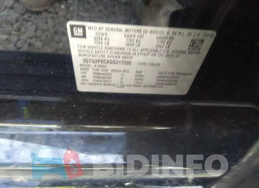 3GTU2PECXGG217309 Photo# 9