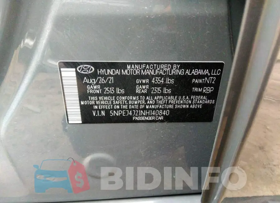 5NPEJ4J21NH140840 Photo# 9