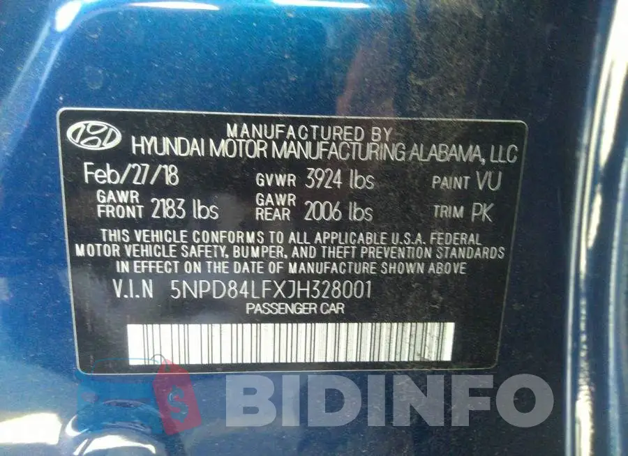 5NPD84LFXJH328001 Photo# 9