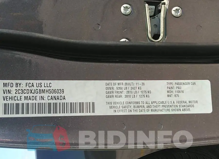 2C3CDXJG8MH506039 Photo# 9