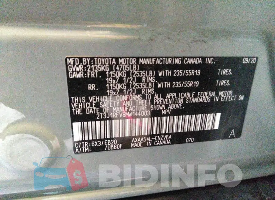 2T3J1RFV8MW144003 Photo# 9