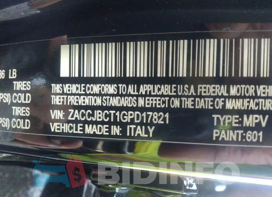 ZACCJBCT1GPD17821 Photo# 9