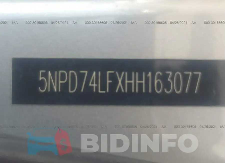 5NPD74LFXHH163077 Photo# 9