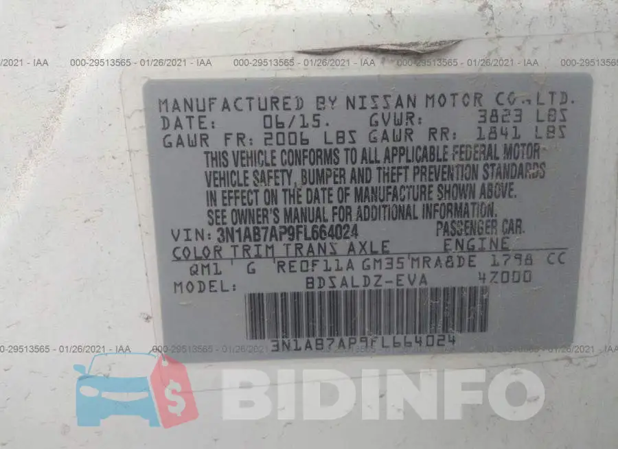 3N1AB7AP9FL664024 Photo# 9