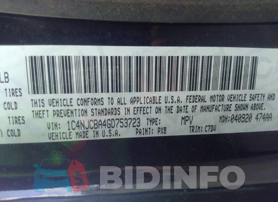 1C4NJCBA4GD753723 Photo# 9