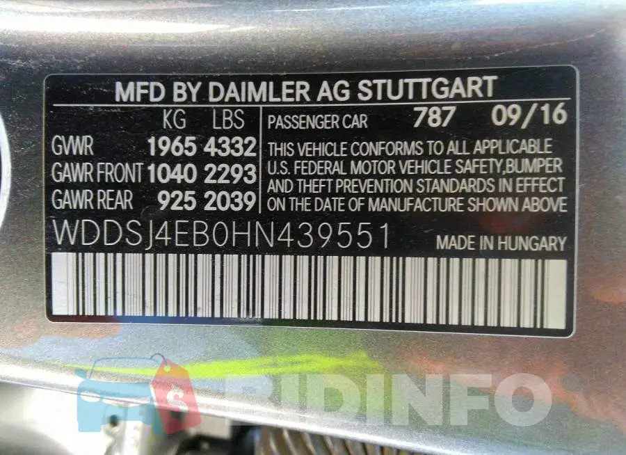 WDDSJ4EB0HN439551 Photo# 9