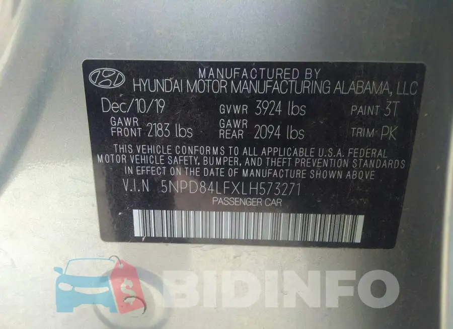 5NPD84LFXLH573271 Photo# 9