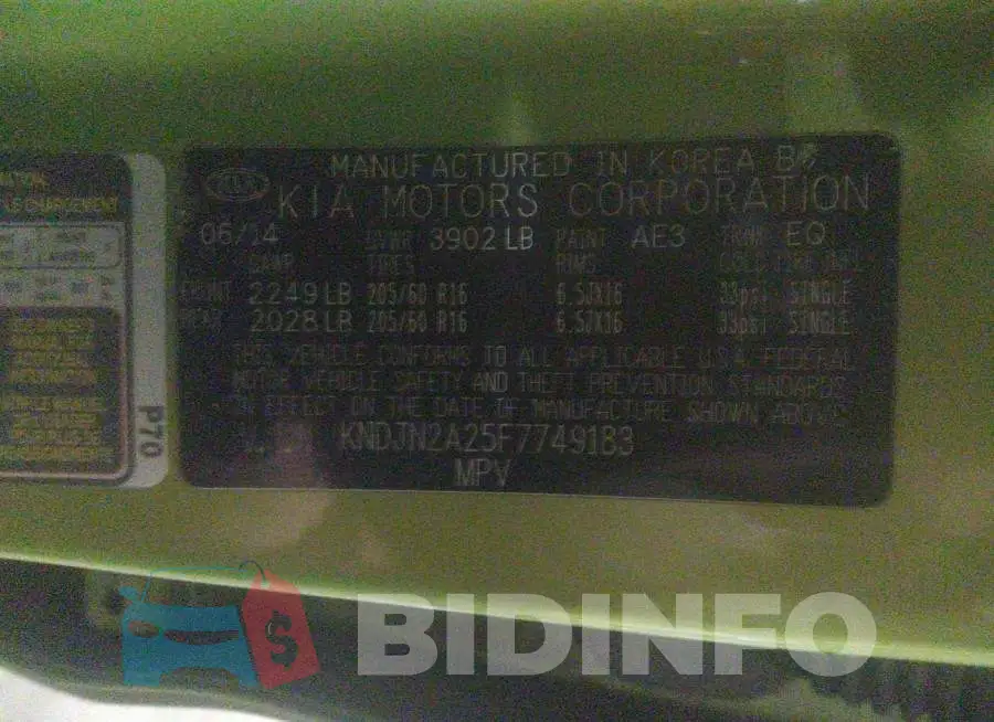 KNDJN2A25F7749183 Photo# 9