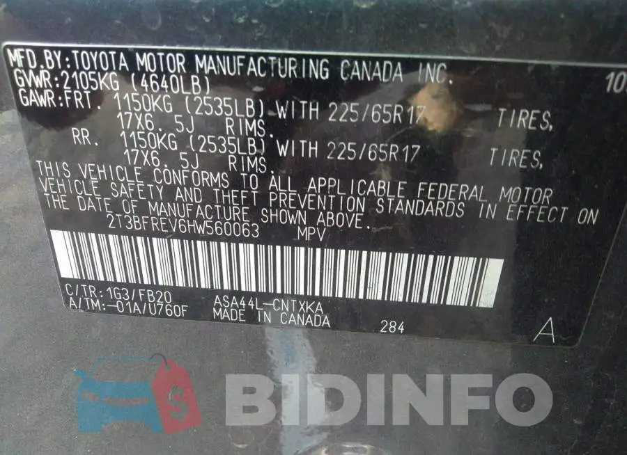2T3BFREV6HW560063 Photo# 9