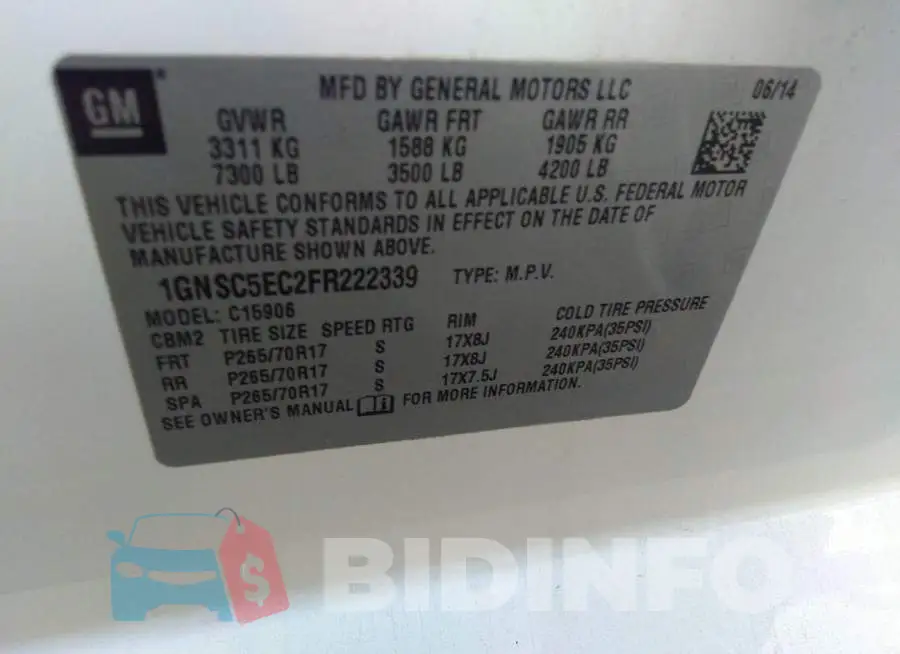 1GNSC5EC2FR222339 Photo# 9
