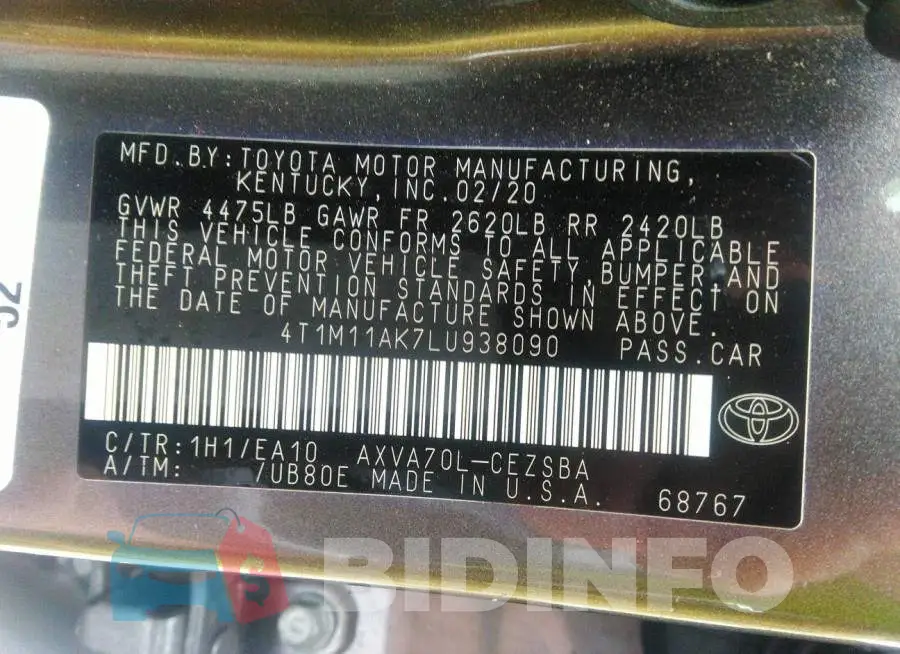 4T1M11AK7LU938090 Photo# 9