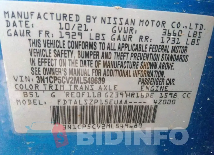 3N1CP5CV2ML549689 Photo# 9