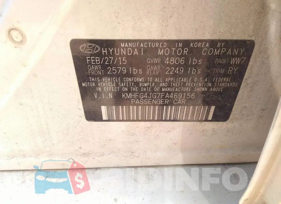 KMHFG4JG7FA469156 Photo# 9