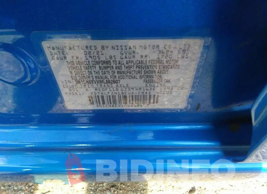 3N1CN8EVXML862607 Photo# 9