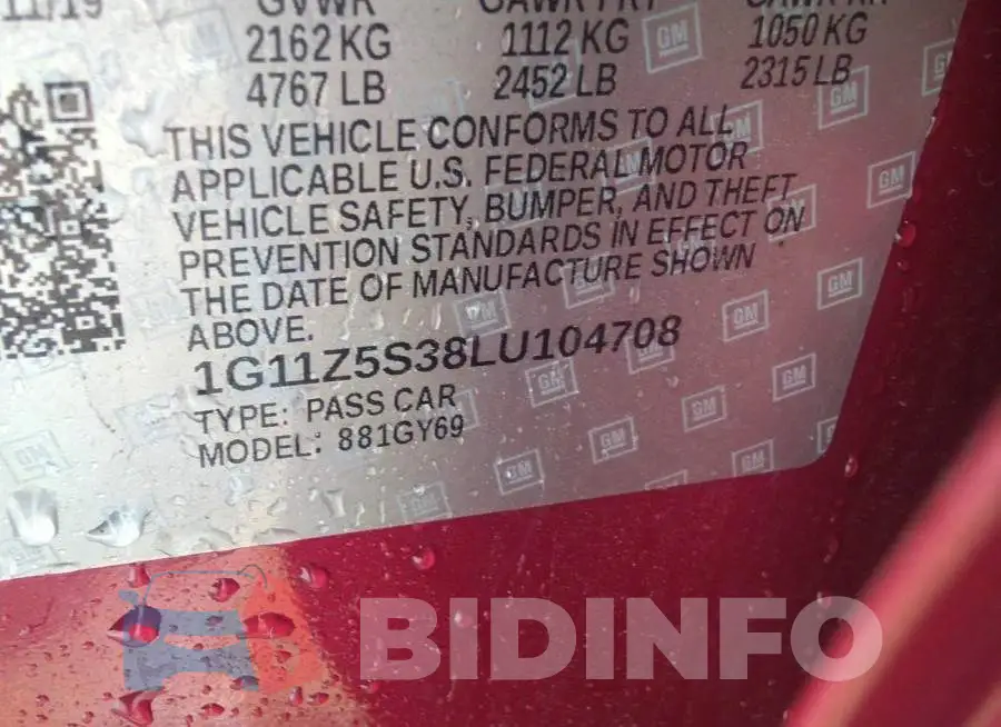 1G11Z5S38LU104708 Photo# 9