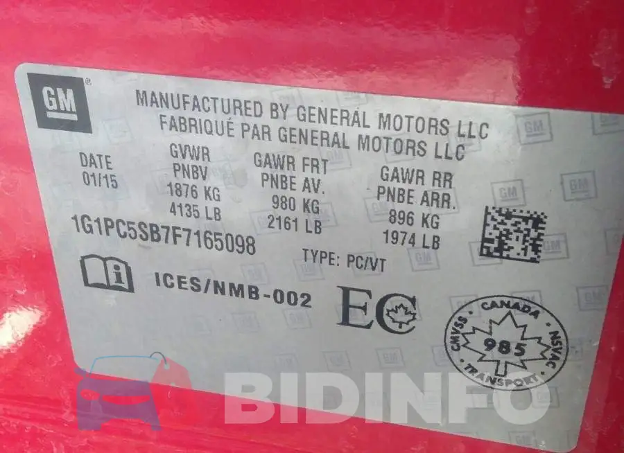 1G1PC5SB7F7165098 Photo# 9