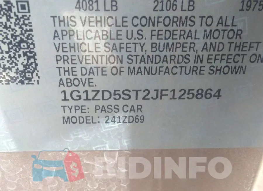1G1ZD5ST2JF125864 Photo# 9