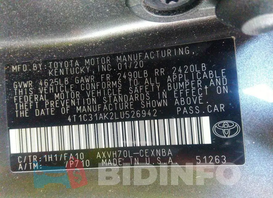 4T1C31AK2LU526942 Photo# 9
