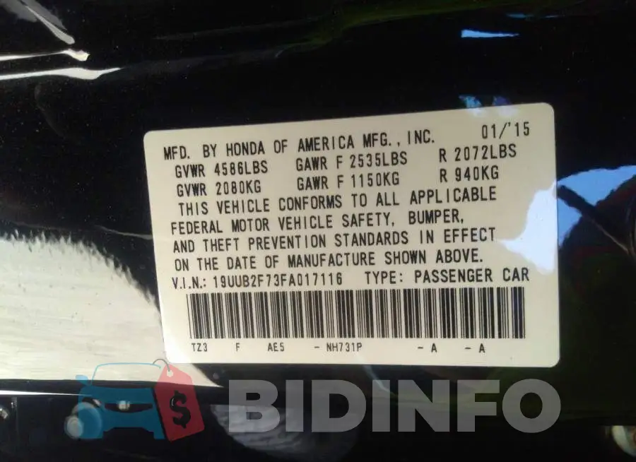 19UUB2F73FA017116 Photo# 9