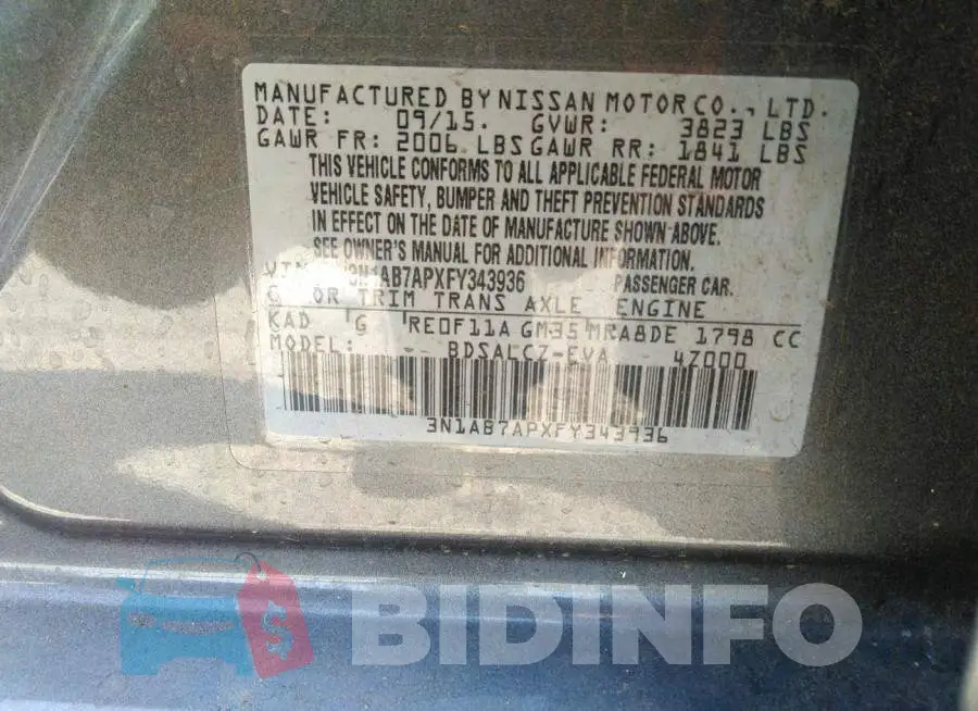 3N1AB7APXFY343936 Photo# 9