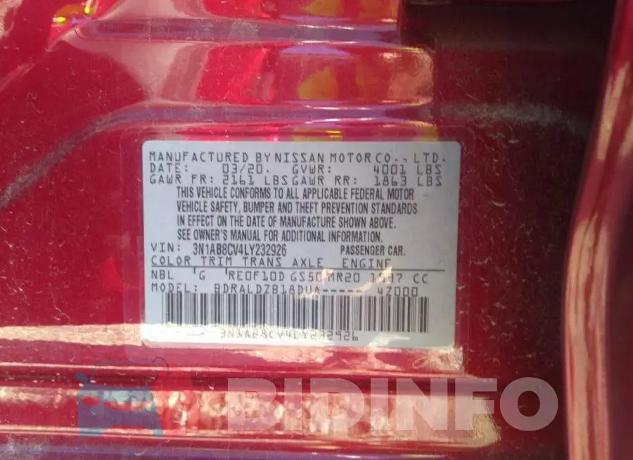 3N1AB8CV4LY232926 Photo# 9