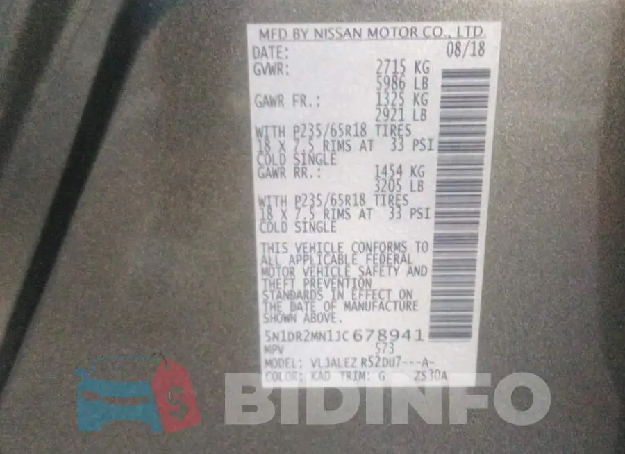 5N1DR2MN1JC678941 Photo# 9
