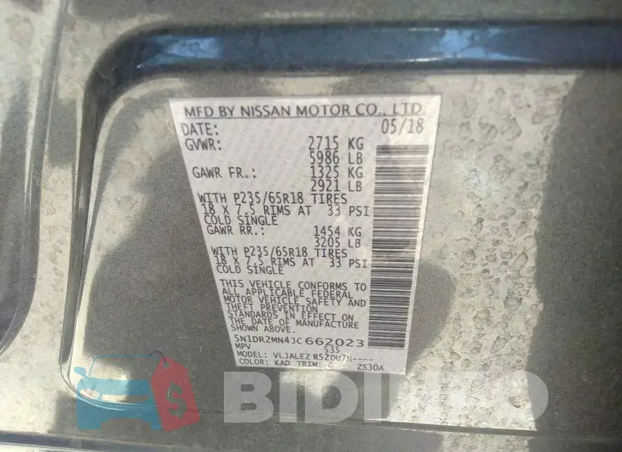 5N1DR2MN4JC662023 Photo# 9