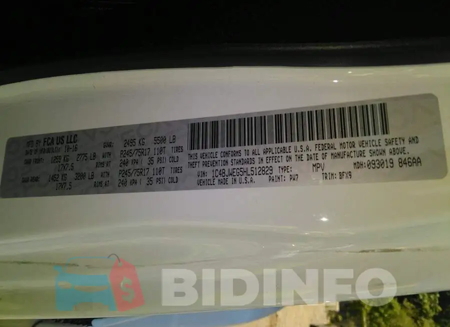 1C4BJWEG5HL512829 Photo# 9
