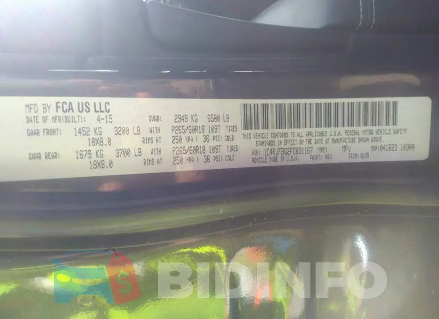 1C4RJFBG2FC831167 Photo# 9