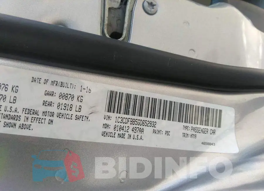 1C3CDFBB5GD652932 Photo# 9