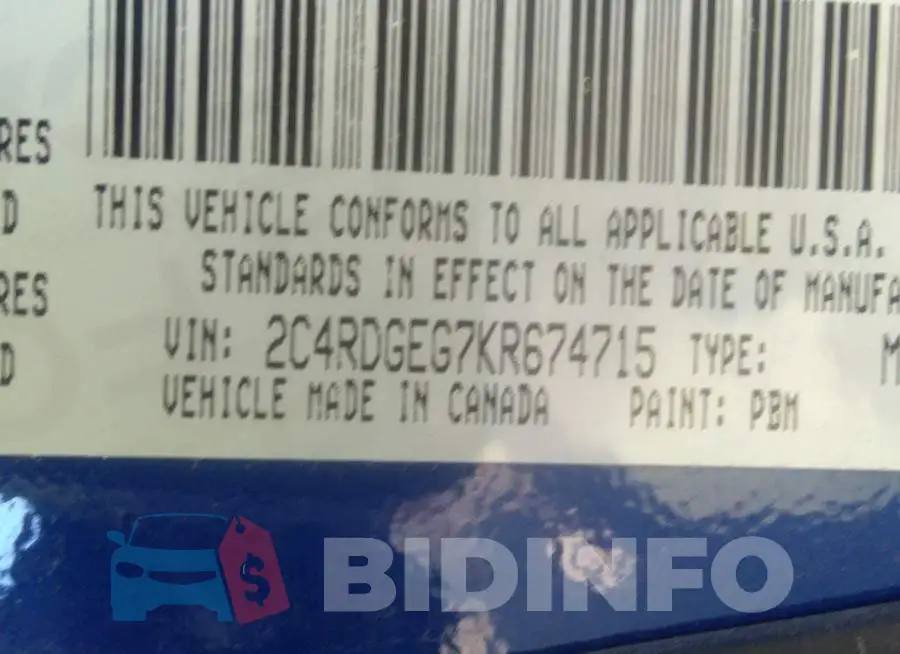 2C4RDGEG7KR674715 Photo# 9